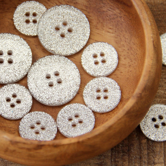 Boutons Glitter - Argent - Plusieurs Tailles - Go Handmade
5