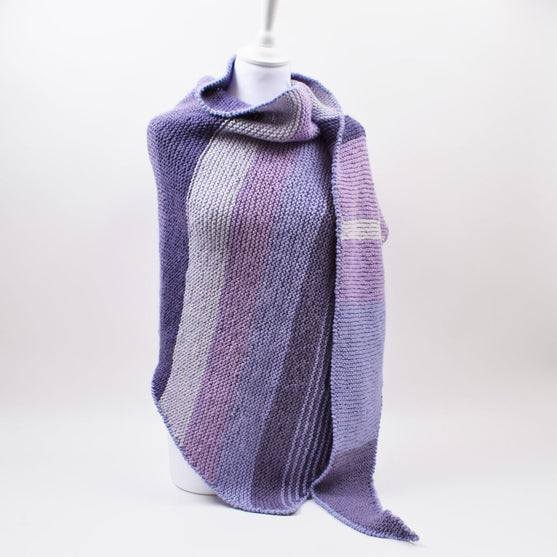 Asymmetric shawl with stripes
2