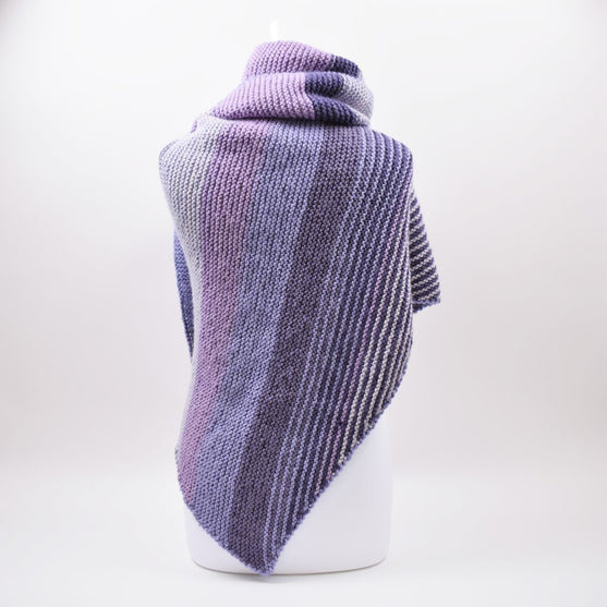 Asymmetric shawl with stripes
3