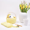 Ribbon Easter basket with leather handle
2