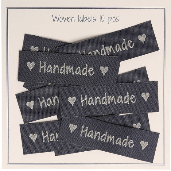 10 Etiquettes - Handmade - 2 cœurs - 5 cm - Go Handmade
1