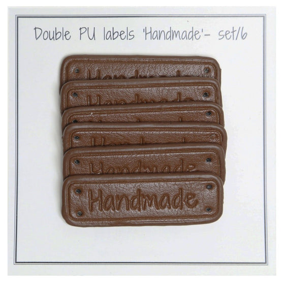 Étiquettes cuir en polyuréthane "Handmade" 5 x 1,5 cm - Go Handmade
1