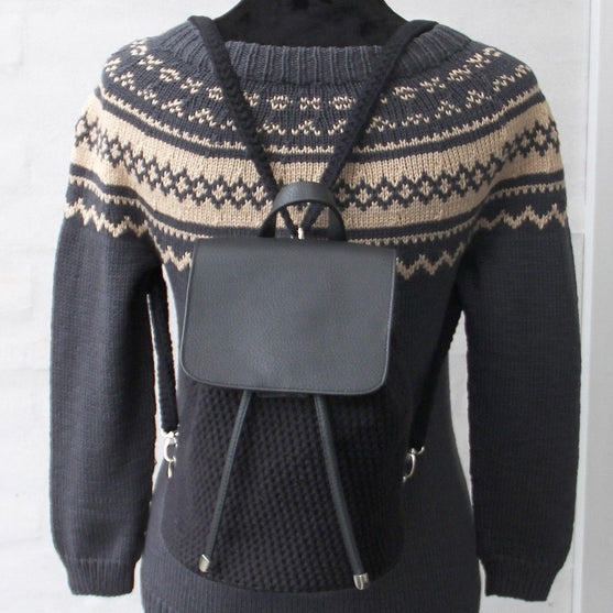 Rabat de sac avec bouton magnétique - Black/Silver - Go Handmade
7