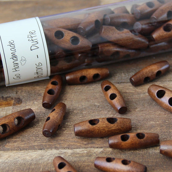 Oblong Wooden Buttons - 30 mm (1.2 inches) - Go Handmade
4