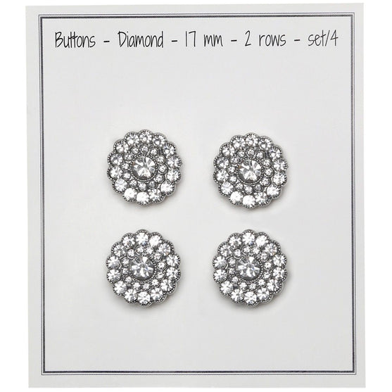 Boutons Bling - Petites Pierres - Argent - 4 pcs. - Go Handmade
2