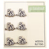 Boutons en bois - Paul & Peter les Zèbres - 6 pièces, 20 mm - Go Handmade
1