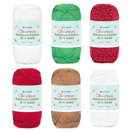 Rainbow Cotton 8/4 Christmas Gold Color Pack (Edition Limitée) - Hobbii
1