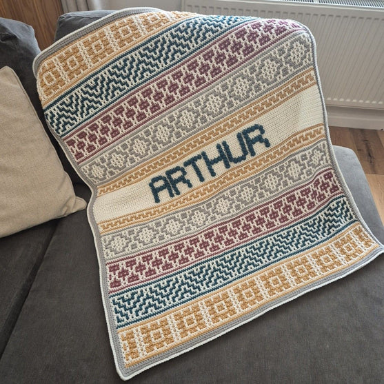 Lullaby Name Mosaic - Couverture Bébé Personnalisée
2