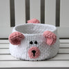 Teddy Basket avec fond en cuir PU
2