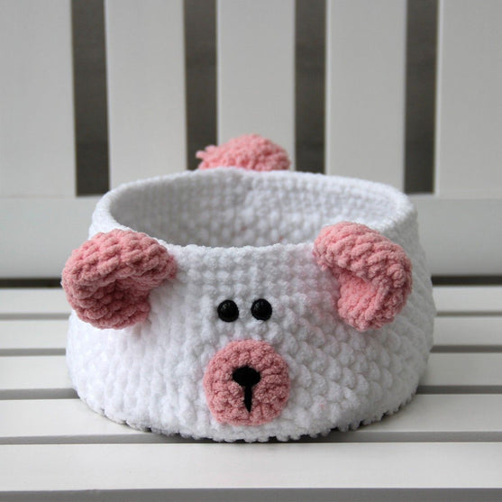 Teddy Basket avec fond en cuir PU
2