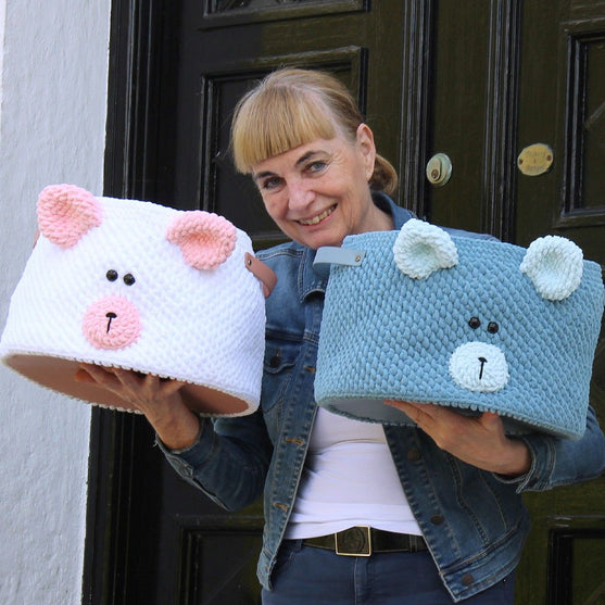 Teddy Basket Grand avec fond en cuir PU
3