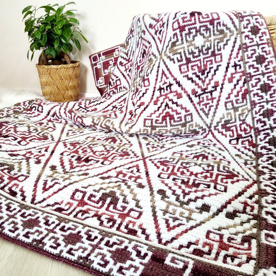 Aztecana - Couverture Crochet Mosaïque
3