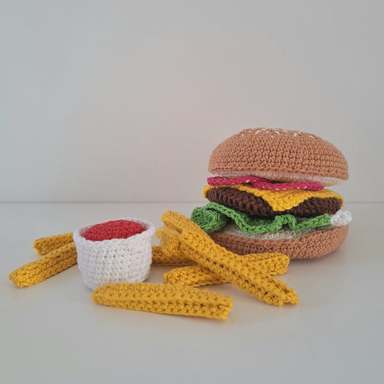 Hamburger and french fries
2