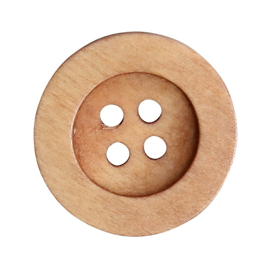 Boutons en bois - Round Groove - Clairs - Go Handmade
3
