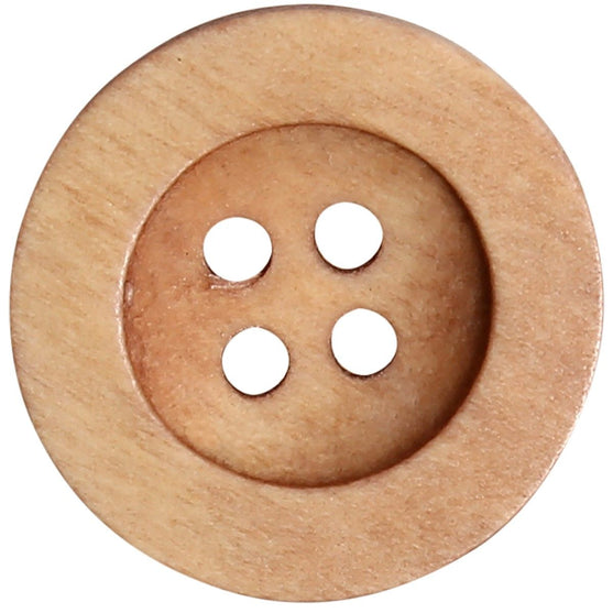 Boutons en bois - Round Groove - Clairs - Go Handmade
5