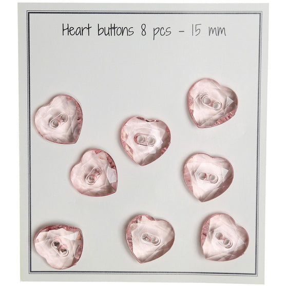 Heart Buttons - 8 pcs. - Go Handmade
1