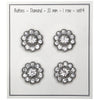 Boutons Bling - Grosses Pierres - Argent - 4 pcs. - Go Handmade
3