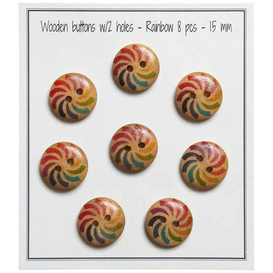 Boutons arc-en-ciel - 15 mm - Go Handmade
1