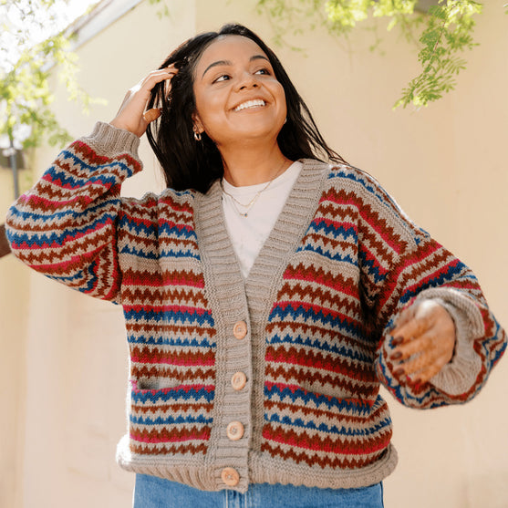 Ottolie - Chevron Cardigan with Pockets
1
