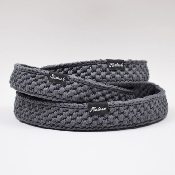 Corbeille décorative  avec fond en cuir rond
2