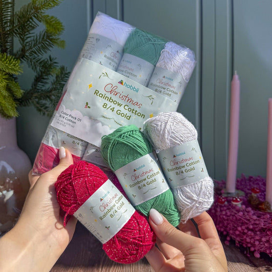 Rainbow Cotton 8/4 Christmas Gold Color Pack (Edition Limitée) - Hobbii
2