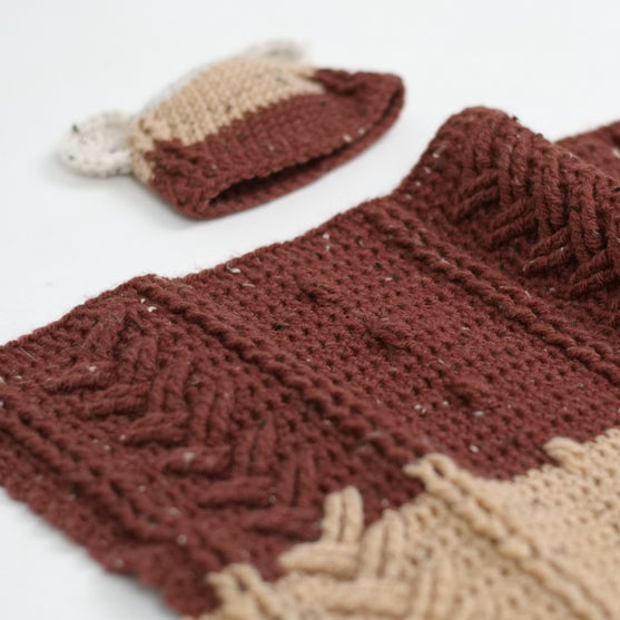 Happy Bear - Baby Blanket and Beanie
3