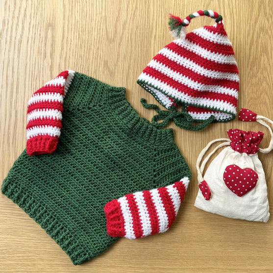 Baby Elf - Christmas Jumper and Bonnet
1