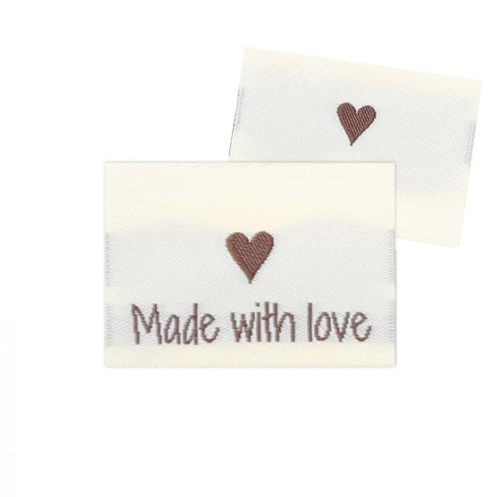10 Etiquettes - Made with love - 1 Cœur - 3,5 cm - Go Handmade
1