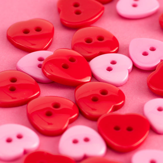 Boutons cœur - 30 pièces. - Hobbii
2