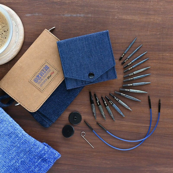 Ensemble de aiguilles circulaires interchangeables extra courtes DENIM - KnitPro
4