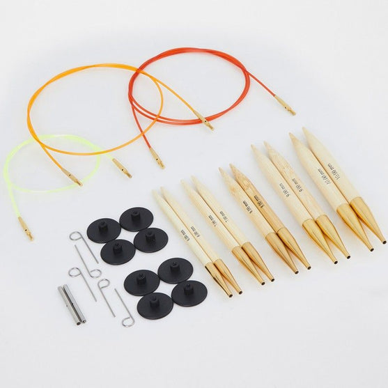 Set d'aiguilles circulaires interchangeables Bamboo - Grandes tailles - KnitPro
4