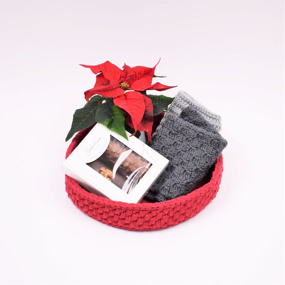 Corbeille décorative avec fond en cuir rond - Noël
7
