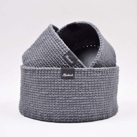 Panier Ribbon avec base en cuir ronde – maille jersey
5