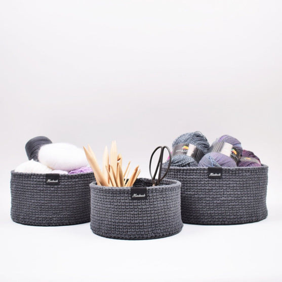 Panier Ribbon avec base en cuir ronde – maille jersey
4