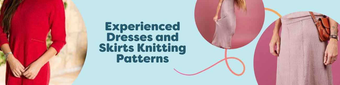 Experienced dress and skirt knitting patterns from Hobbii, featuring Briza Dress, Briza Skirt, summer lace styles, and textured designs.