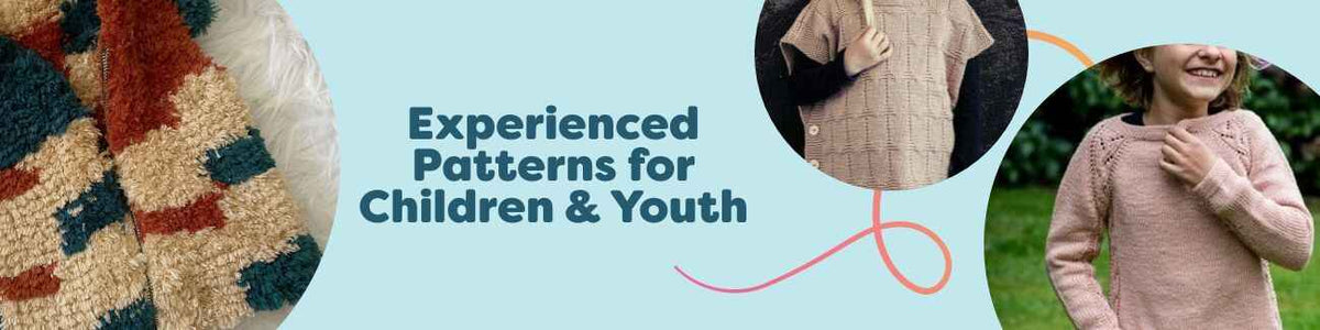 Free experienced knitting and crochet patterns for children and youth: sweaters, vests, ponchos, and toys in colorful Hobbii yarn.