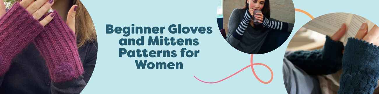 Assorted free beginner women’s gloves and mittens knitting and crochet patterns from Hobbii, including arm and wrist warmers in soft, cozy textures.