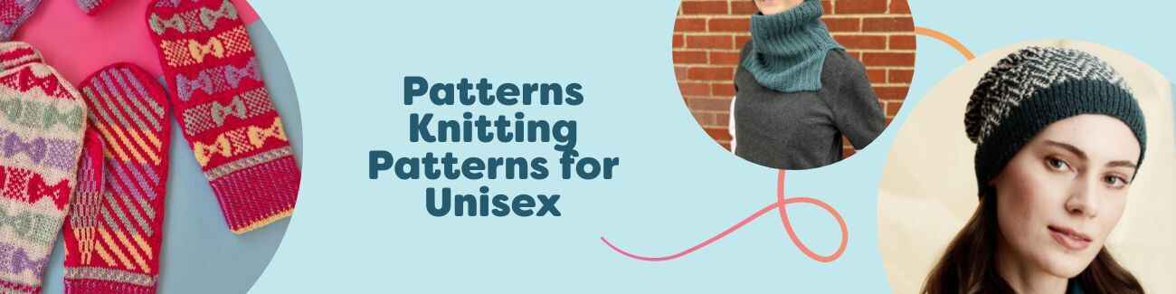 Free unisex knitting patterns from Hobbii featuring a beanie, scarf and cowl set, Norwegian-pattern socks, colorful mittens, and cozy accessories.