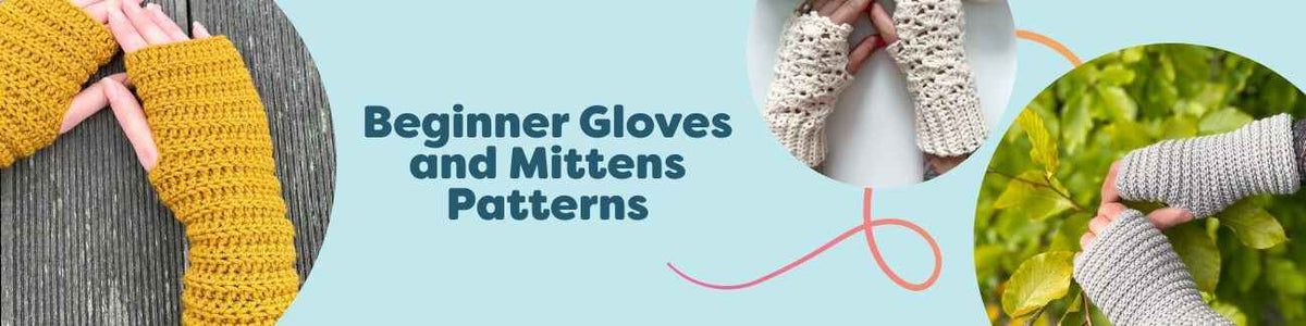 Beginner-friendly knit and crochet gloves, mittens, fingerless gloves, and wrist warmers made with Hobbii yarn in soft, cozy colors.