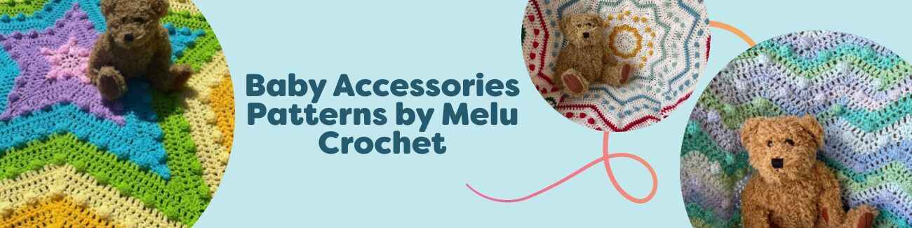 Baby crochet blankets by Melu Crochet with star and bobble motifs in soft pastels, made with Hobbii yarns—intermediate-friendly patterns.