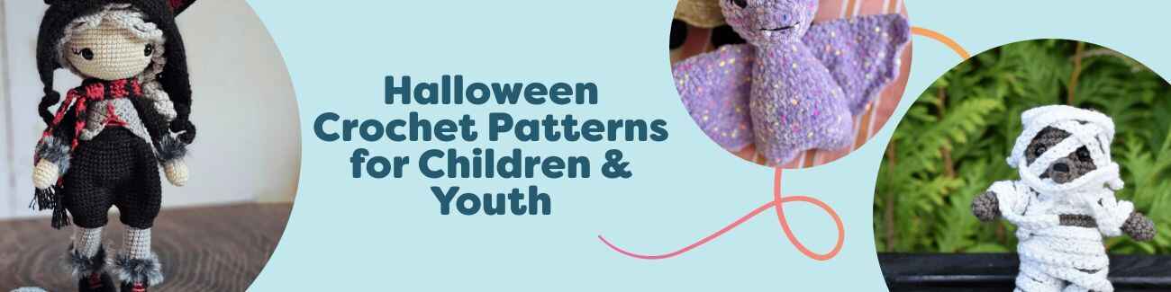 Free Halloween crochet patterns for children and youth: amigurumi bats, bears, and friendly monsters made with soft Hobbii yarn.