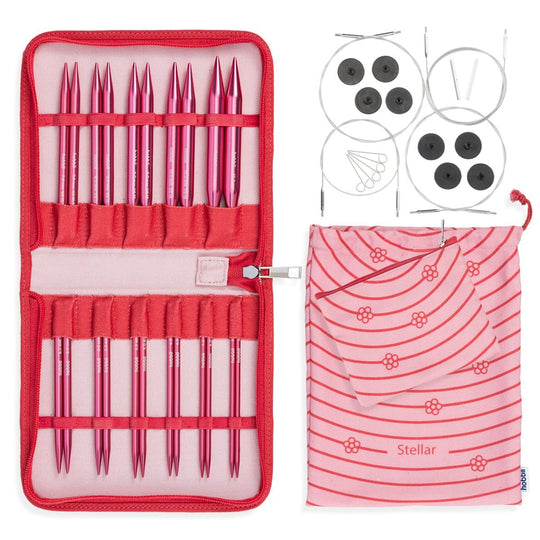 Stellar Interchangeable Circular Needle Set Deluxe - Coral - Hobbii