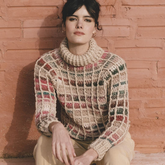 6183-41 Checked Sweater