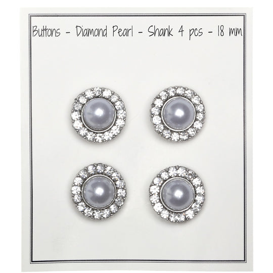 Boutons Perle avec Pierre - Argent - Plusieurs Tailles - Go Handmade