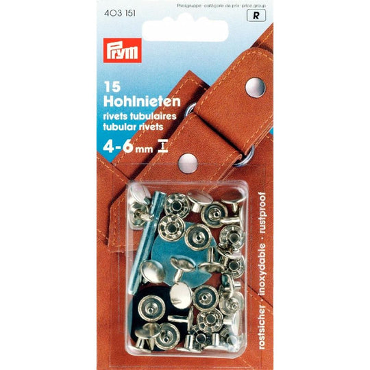 Tubular Rivets (4 - 6 mm) - Silver - Prym