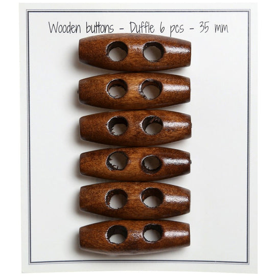 Boutons en bois allongés - 35 mm - Go Handmade