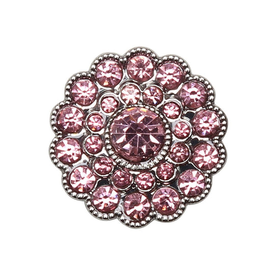 Bling Buttons - Small Stones - Pink - 4 pcs. - Go Handmade