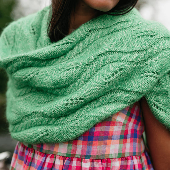 

Hiedra Shawl - Wrap with Leaf Motif
1