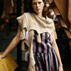 

Calendula Shawl - Wrap with Bobbles and Fringe
1