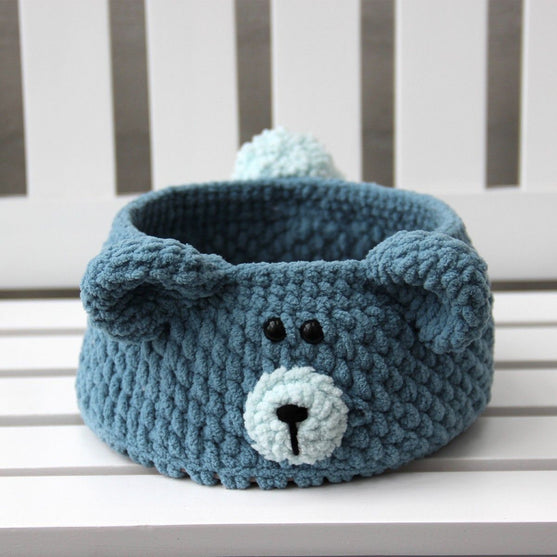 

Teddy Basket with PU leather base
1